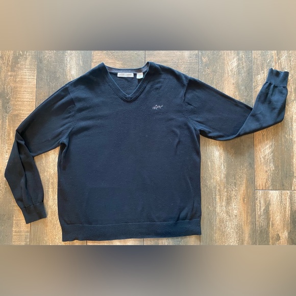 Men Large, Greg Norman, Black Crewneck Sweater Retail: $50 - Picture 1 of 7